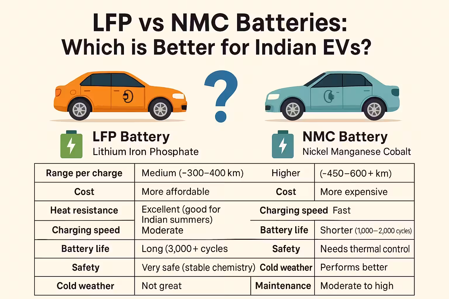 LFP vs NMC Battery: A Complete Guide to Choosing the Best EV Battery for Indian Roads