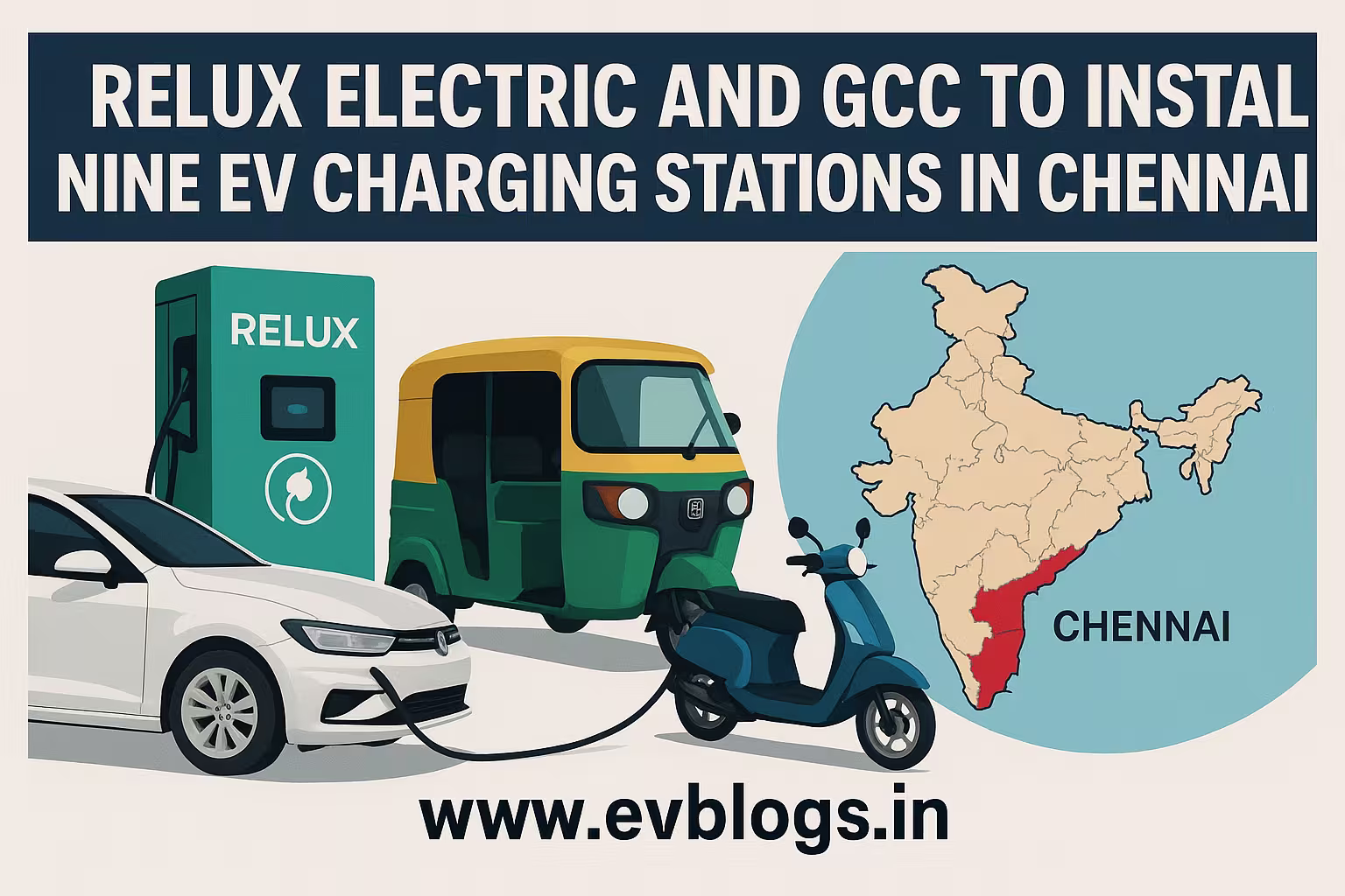 Relux Electric and GCC to install nine EV charging stations in Chennai